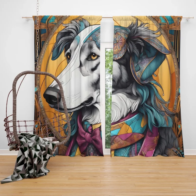 Borzoi Dog Heritage Hound Curtain