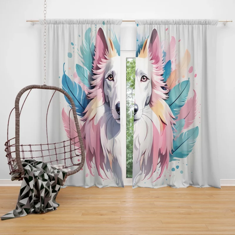 Borzoi Dog Majestic Beauty Curtain