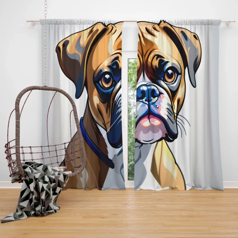 Boxer Dog Charming Defender Curtain