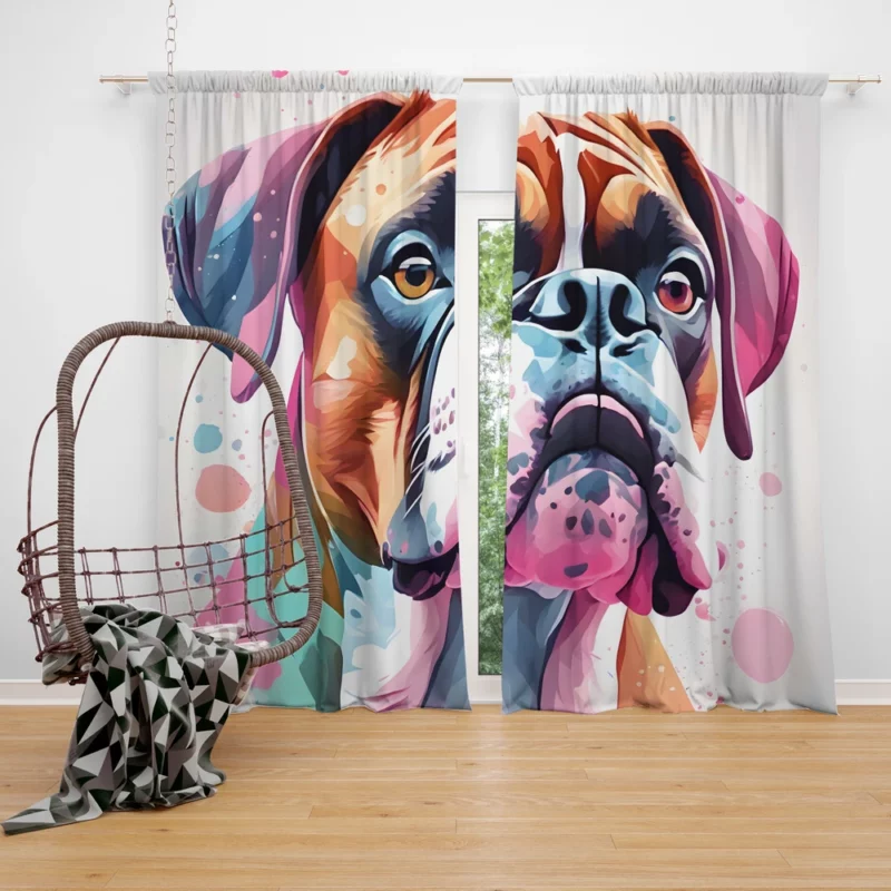 Boxer Dog Loyal Companion Curtain