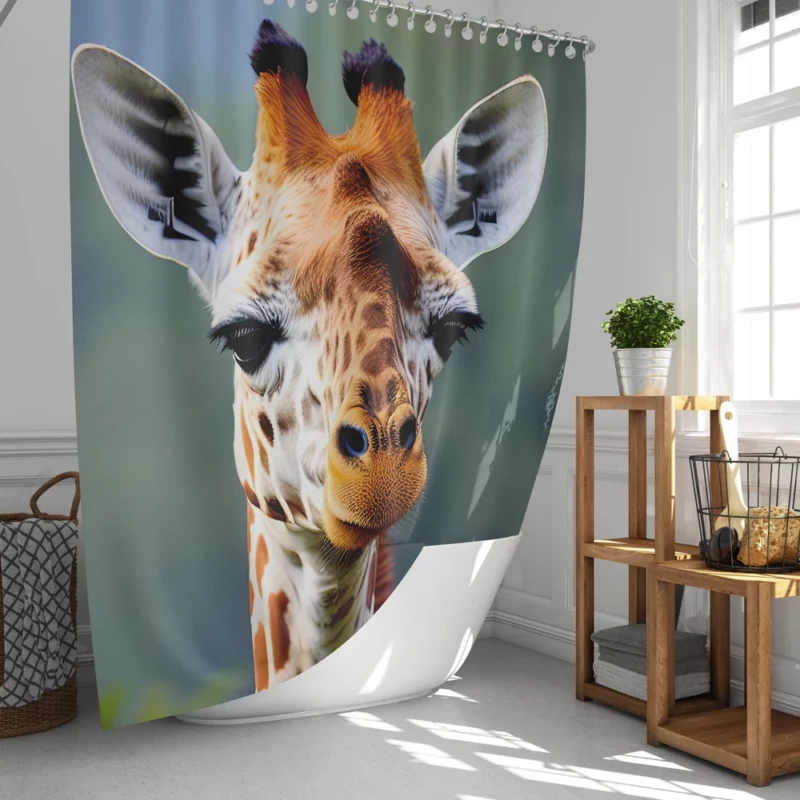 Brown and White Giraffe Shower Curtain