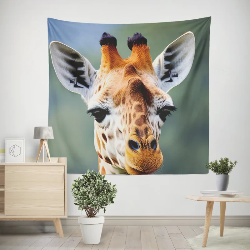 Brown and White Giraffe Wall Tapestry