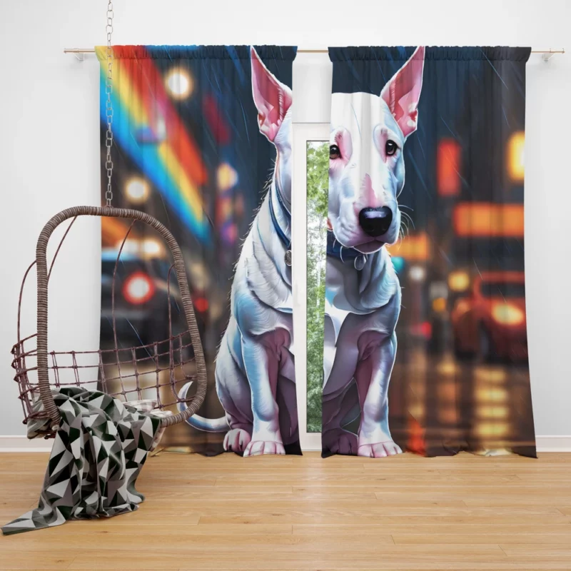 Bull Terrier Dog Dynamic Athlete Curtain