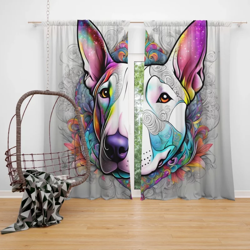 Bull Terrier Dog Elegant Explorer Curtain