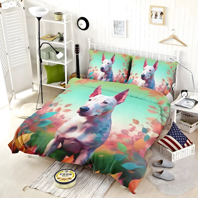 Bull Terrier Dog Energetic Companion Bedding Set