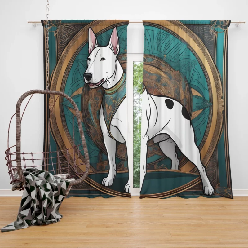 Bull Terrier Dog Graceful Companion Curtain