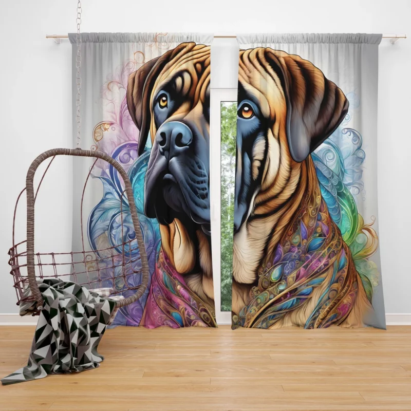 Bullmastiff Vigilance Unleashed Majestic Dog Curtain