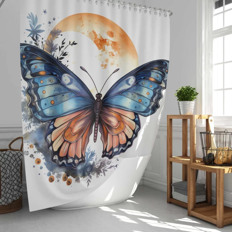 Butterfly Fairytale Illustration Shower Curtain