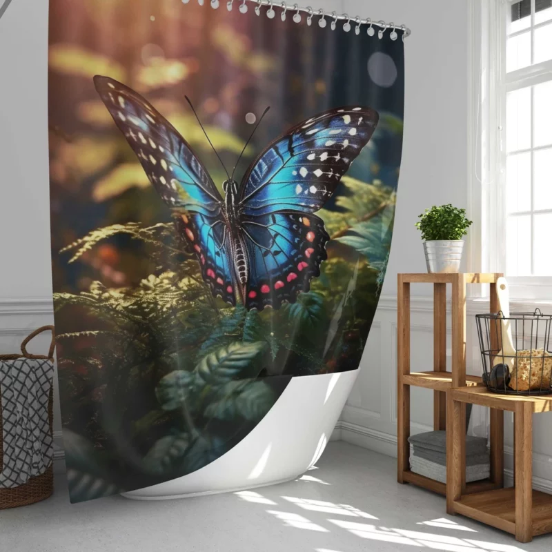 Butterfly in the Flowers Shower Curtain