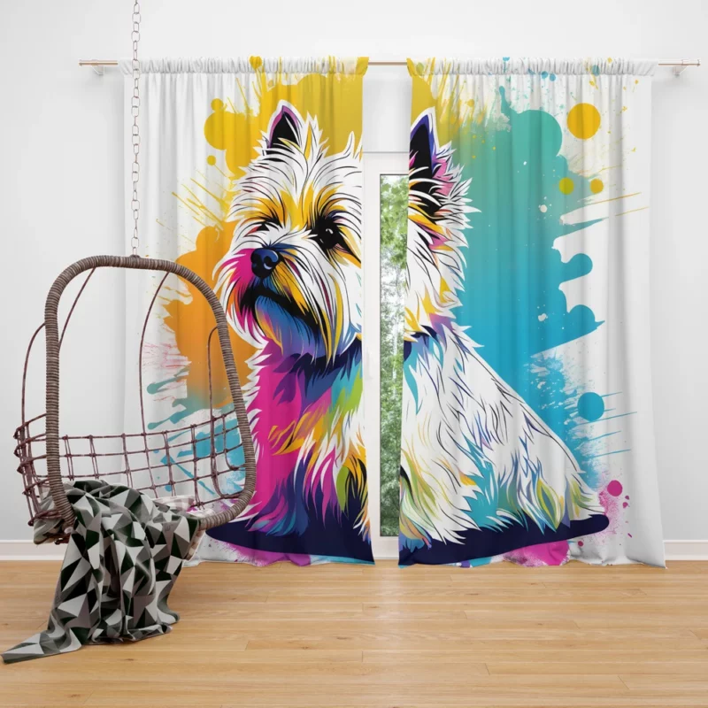 Cairn Terrier Joy Dog Happy Heart Curtain