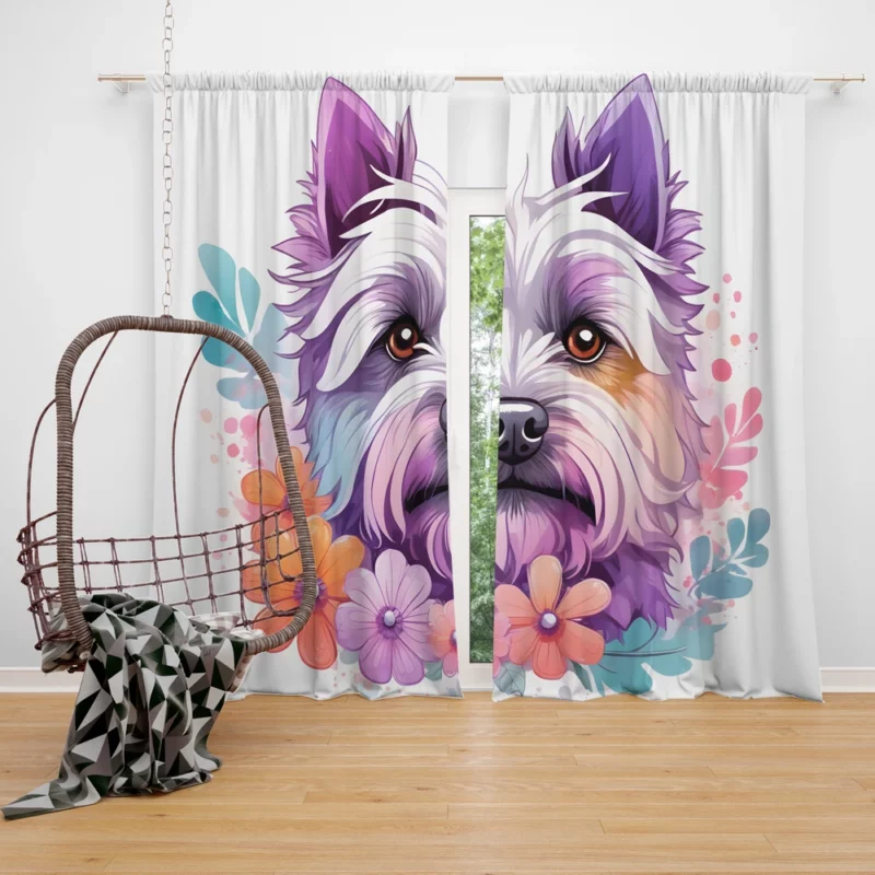 Cairn Terrier Magic Dog Enchantment Curtain