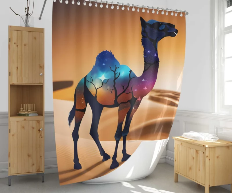 Camel in Desert Shower Curtain 1