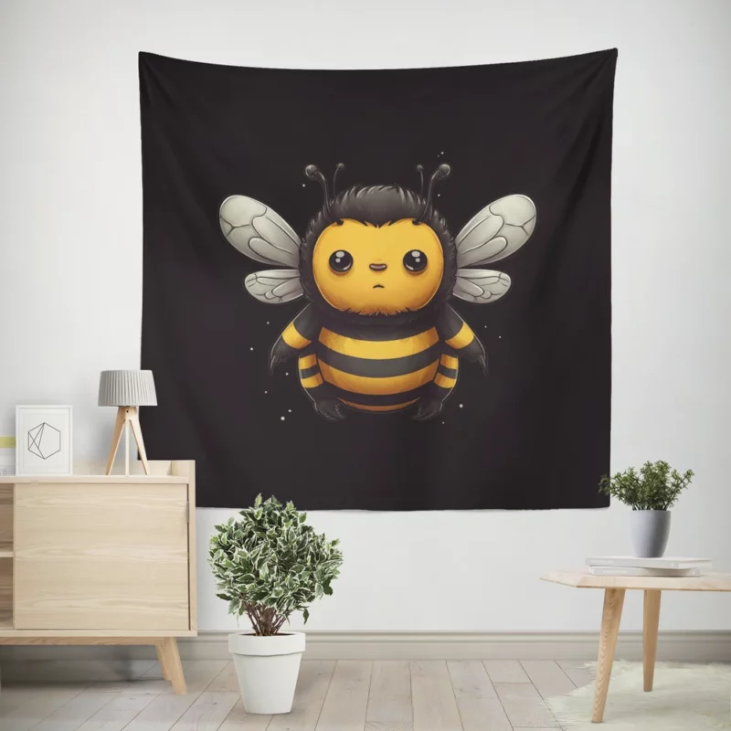 Candy Land Bee Illustration Wall Tapestry