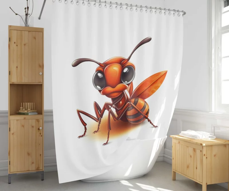 Cartoon Ant Logo Shower Curtain 1