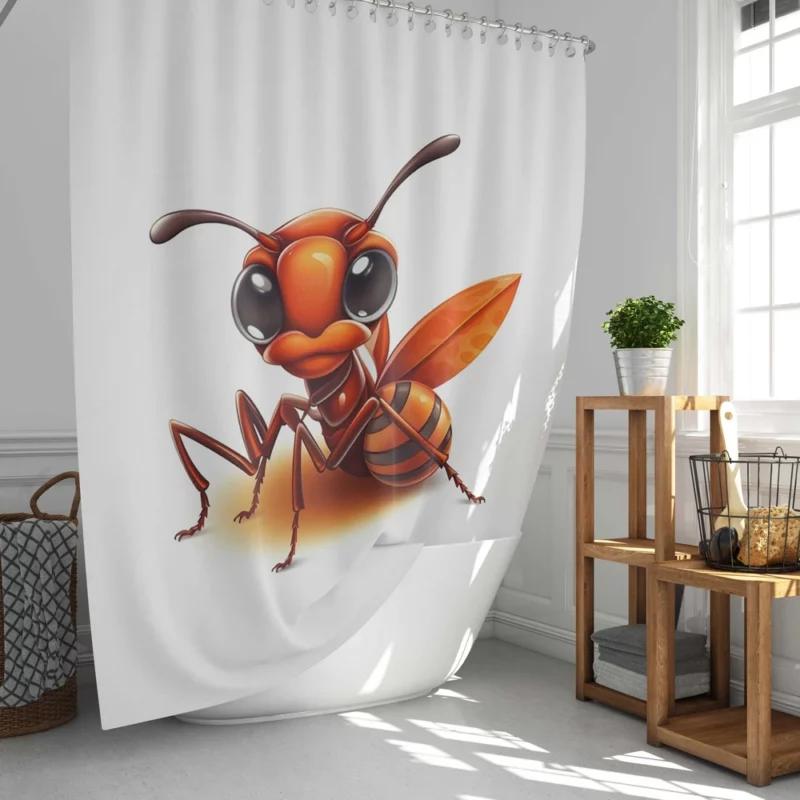 Cartoon Ant Logo Shower Curtain