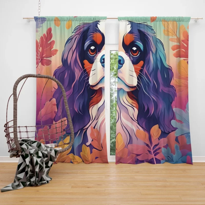 Cavalier King Charles Spaniel Dog Royalty Curtain