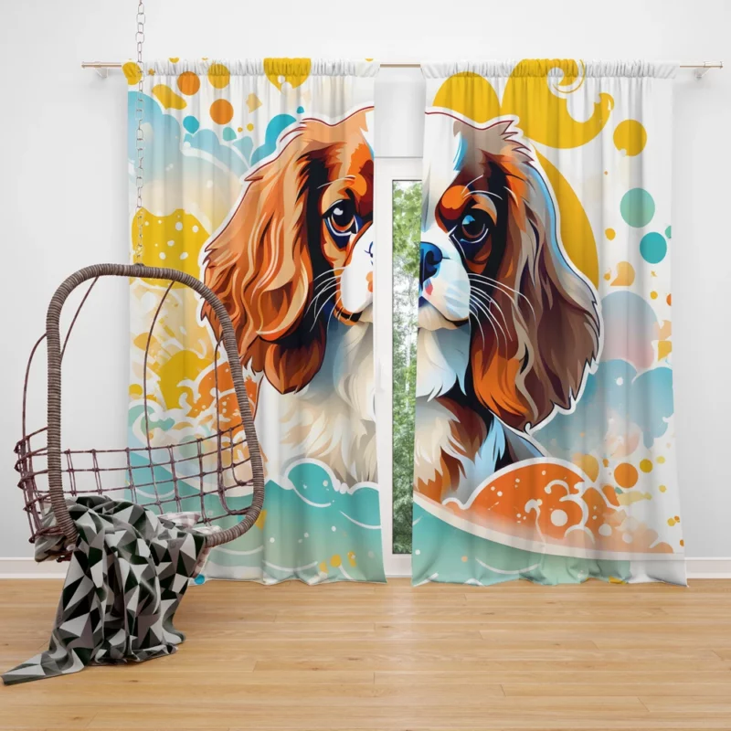 Cavalier King Charles Spaniel Love Dog Affection Curtain