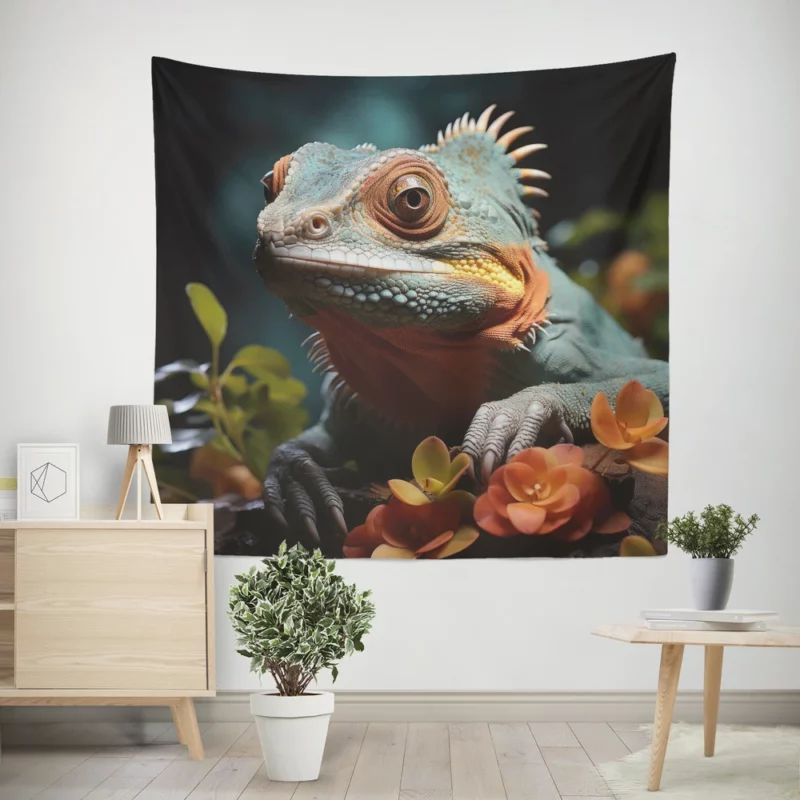 Chameleon Rainforest Artistry Wall Tapestry