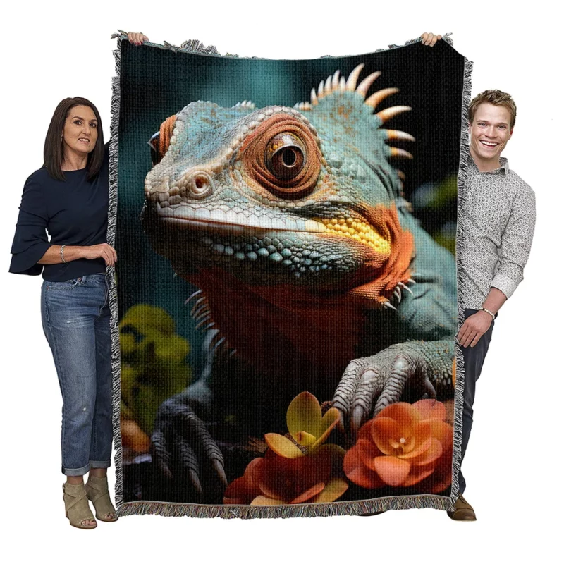 Chameleon Rainforest Artistry Woven Blanket