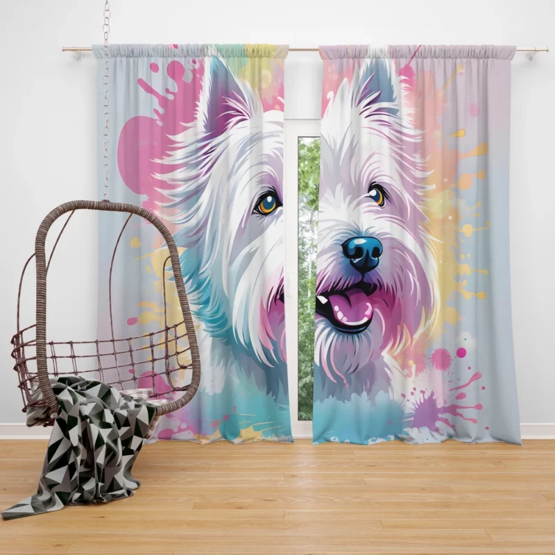 Charismatic Beauty West Terrier Westie Dog Curtain