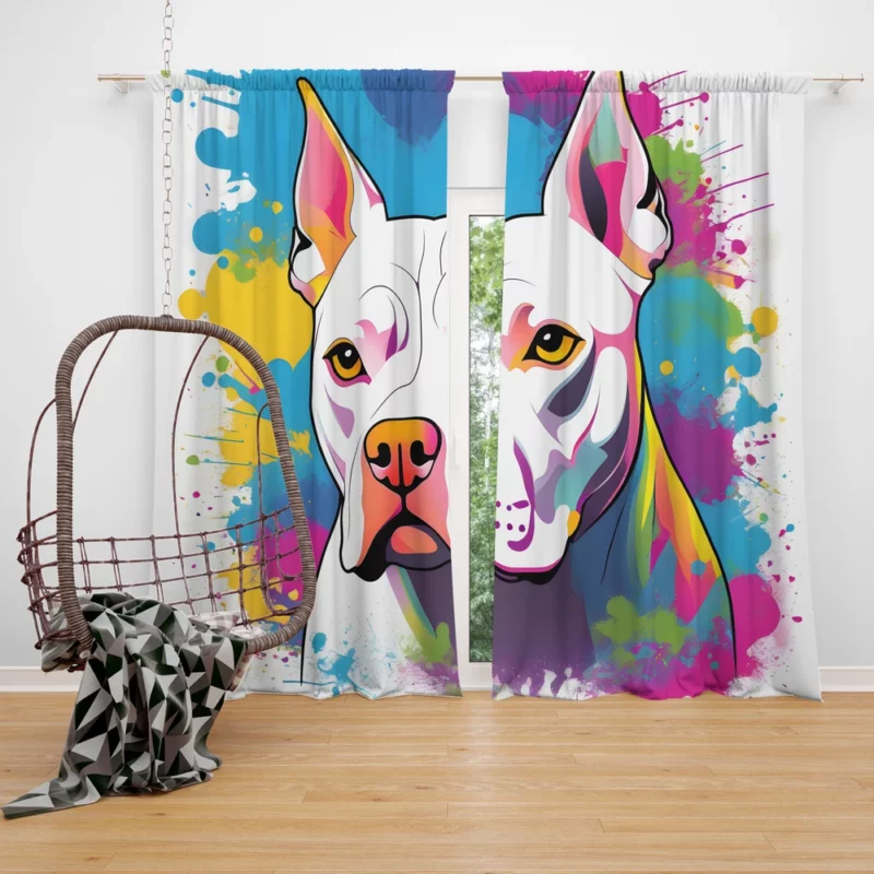 Charming Appeal American Staffordshire Terrier Dog Curtain