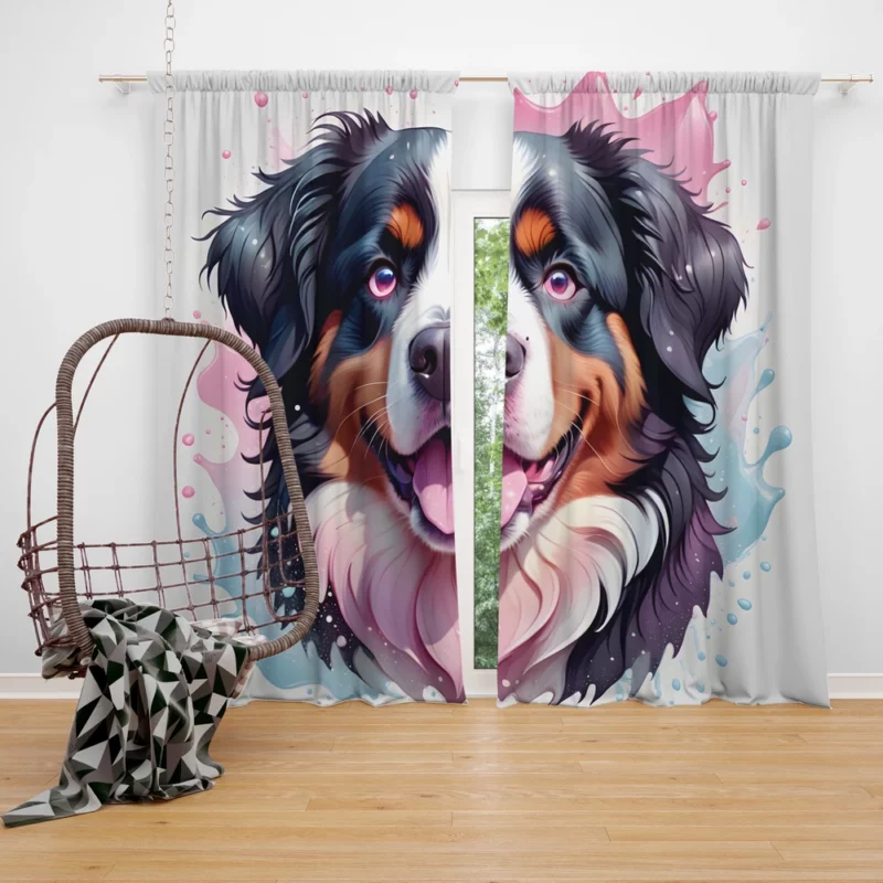 Charming Bernese Mountain Dog Enthusiast Curtain