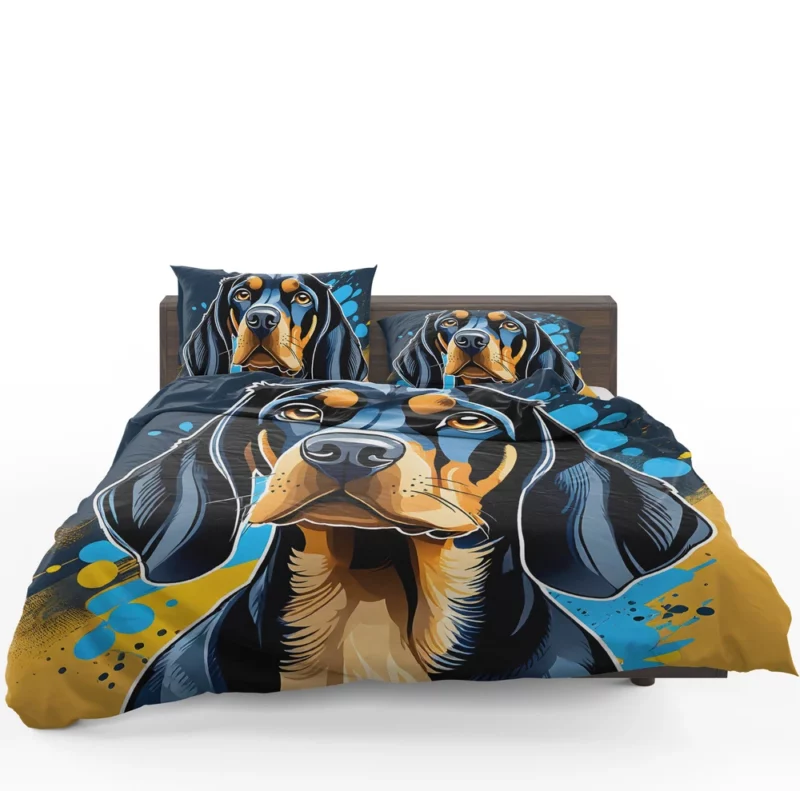 Charming Black and Tan Coonhound Dog Charmer Bedding Set 1