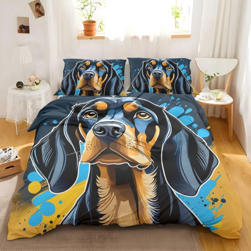 Charming Black and Tan Coonhound Dog Charmer Bedding Set 2