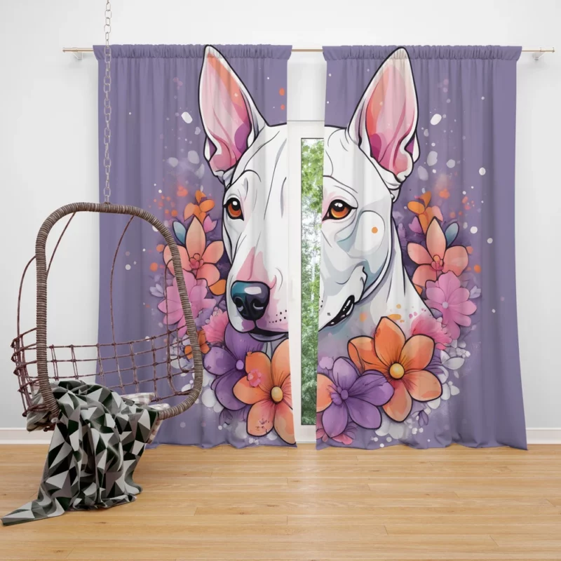 Charming Bull Terrier Dog Charm Curtain