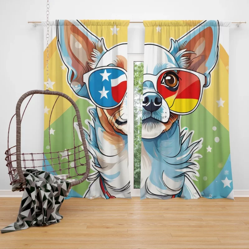 Charming Companion Russian Toy Terrier Dog Curtain