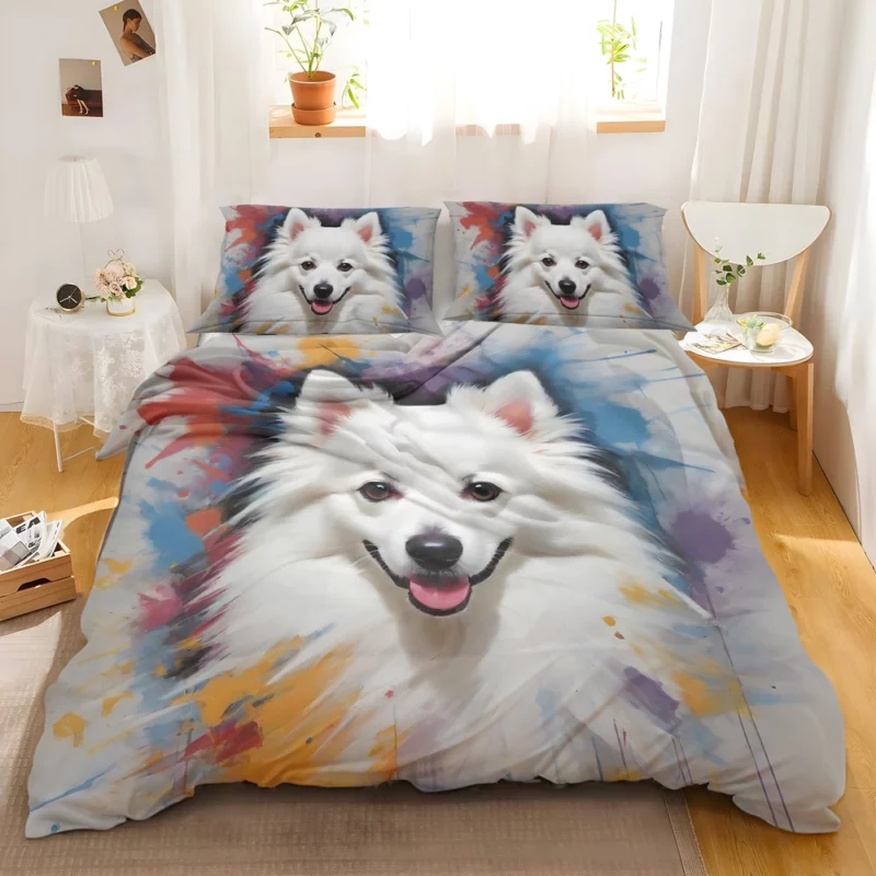 Cheerful American Eskimo Charm Dog Delight Bedding Set 2