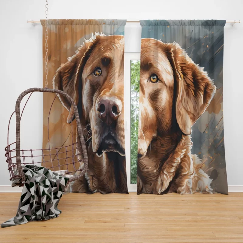 Chesapeake Bay Retriever Athletic Prowess Curtain