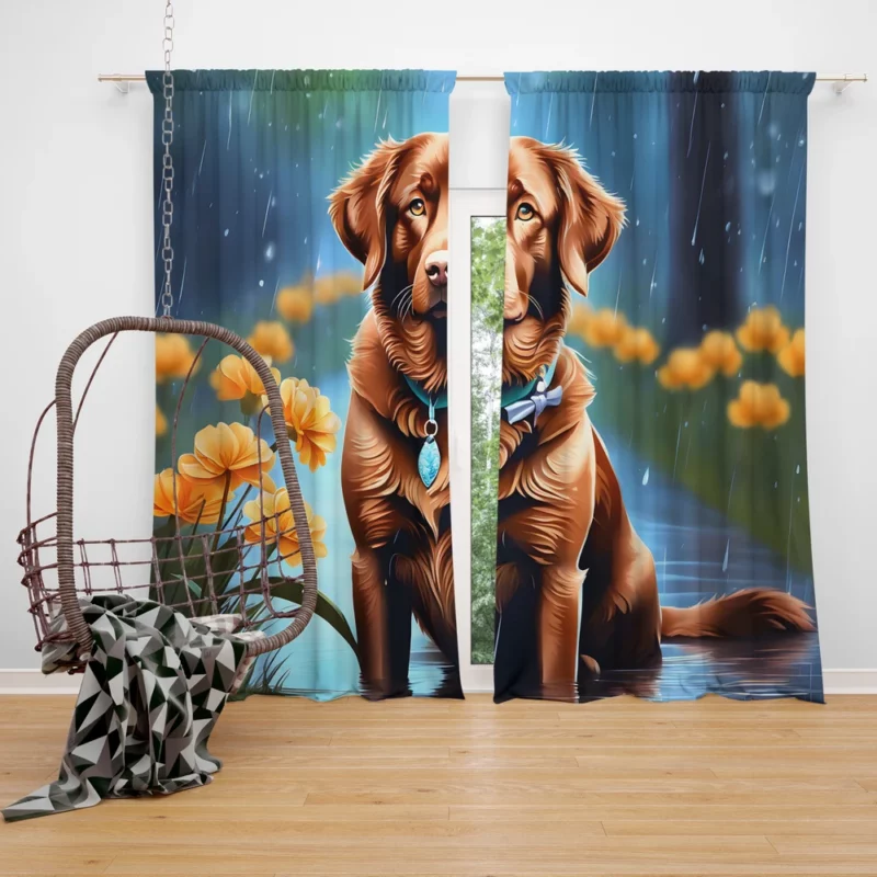 Chesapeake Bay Retriever Dog Vigilance Curtain