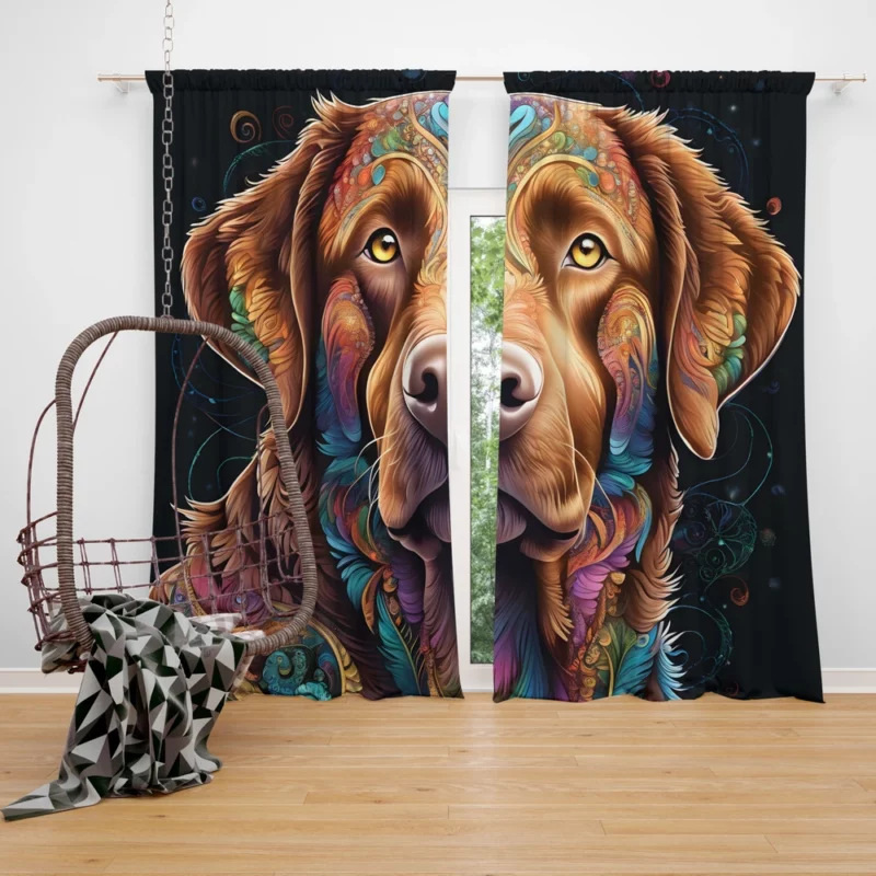 Chesapeake Bay Watchful Eyes Alert Dog Curtain