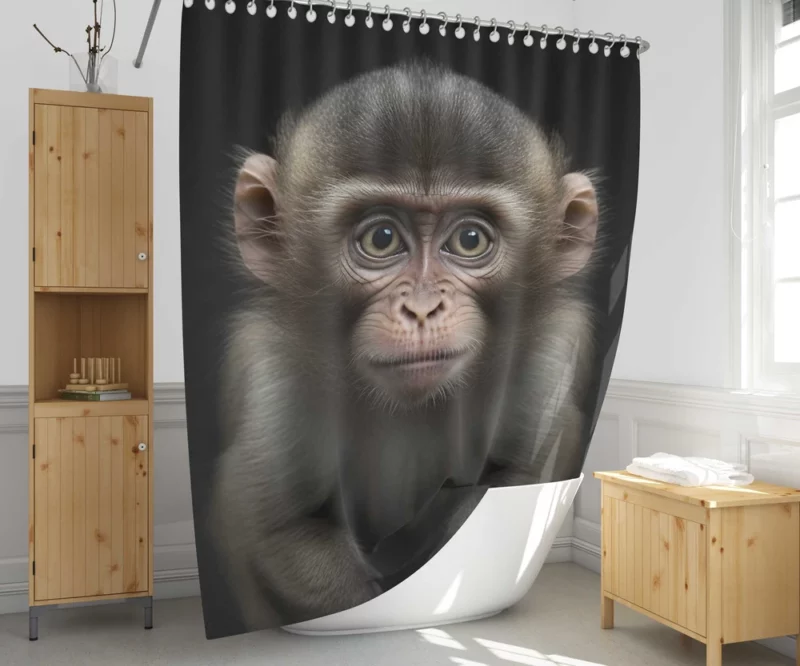 Chimpanzee Portrait Shower Curtain 1