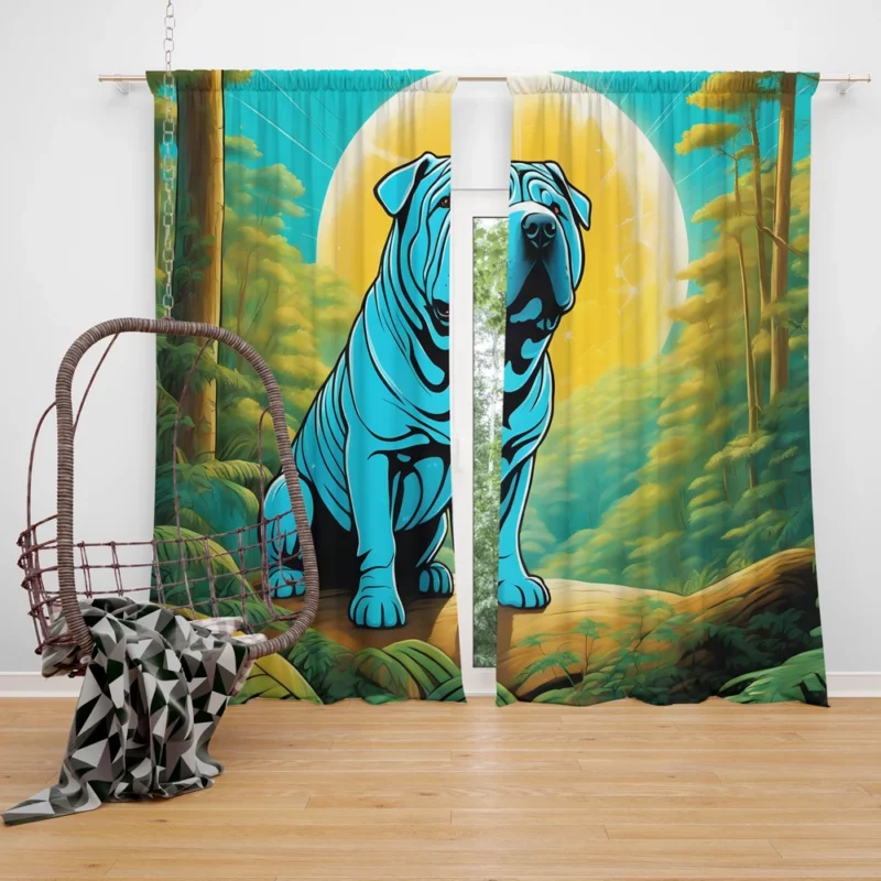 Chinese Shar-Pei Birthday Bliss Teen Delight Curtain