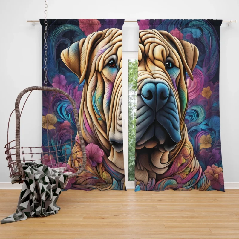 Chinese Shar-Pei Charisma Teen Best Friend Curtain