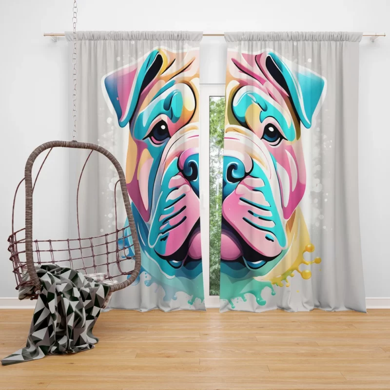 Chinese Shar-Pei Cheer Perfect Teen Gift Curtain