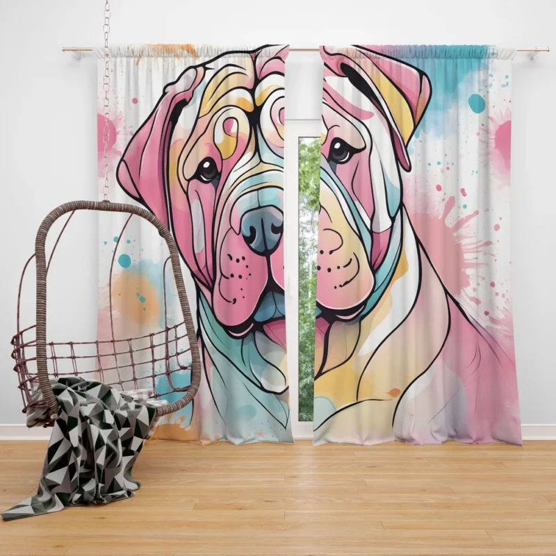 Chinese Shar-Pei Joy Teen Birthday Surprise Curtain