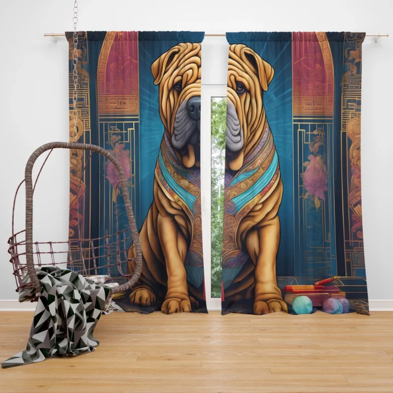 Chinese Shar-Pei Teen Connection Birthday Bond Curtain