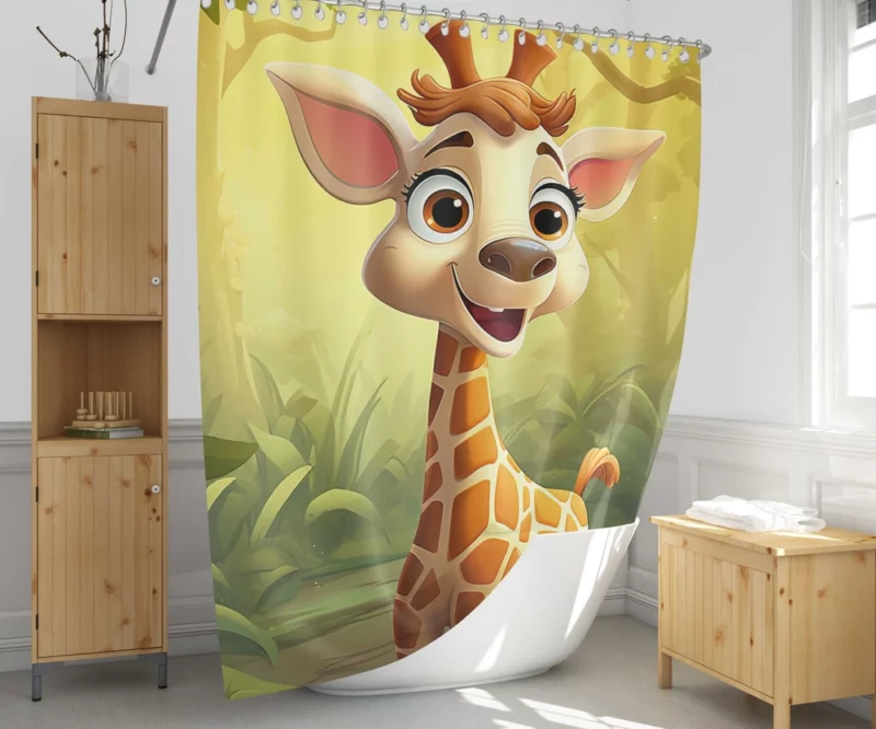 Close-Up Giraffe Portrait Shower Curtain 1