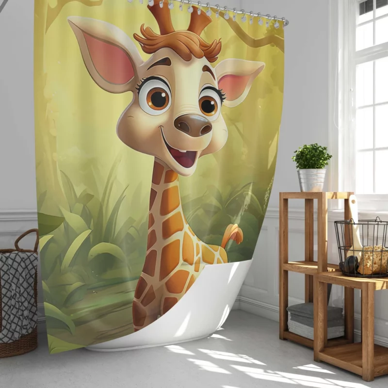 Close-Up Giraffe Portrait Shower Curtain