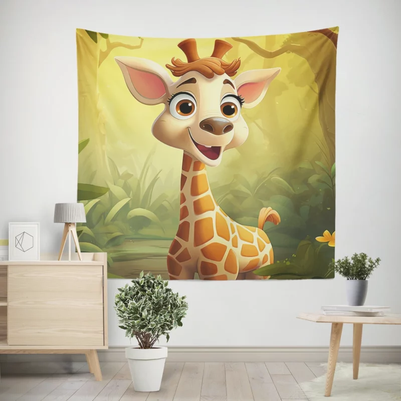 Close-Up Giraffe Portrait Wall Tapestry