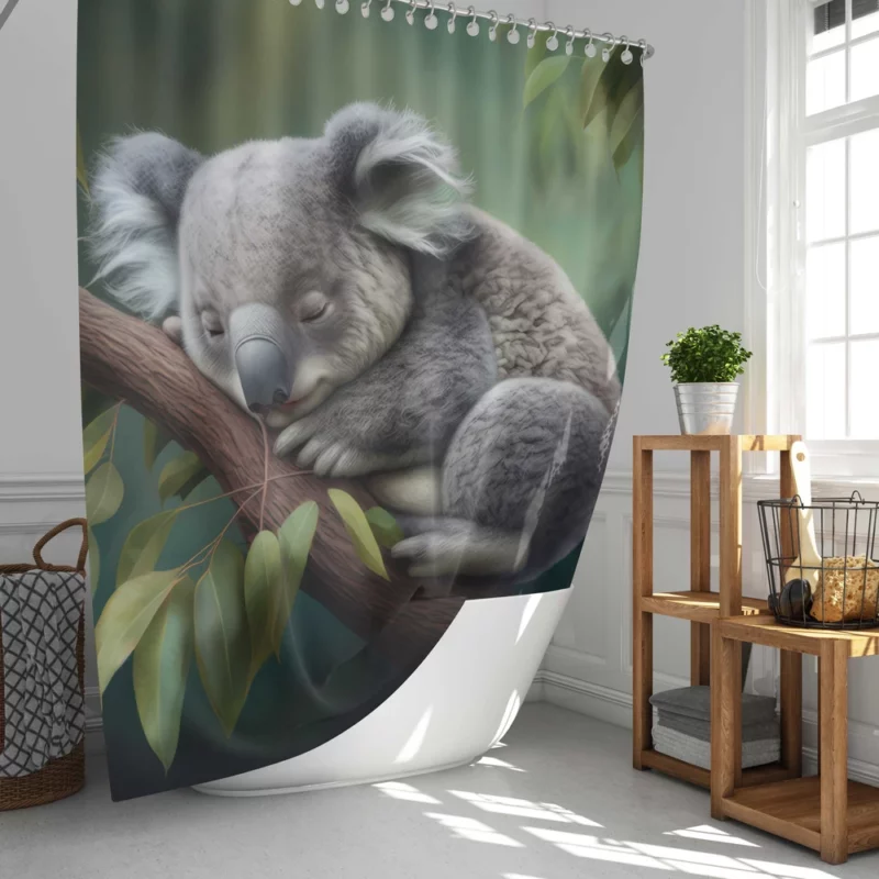 Close-Up of Sleeping Koala Shower Curtain