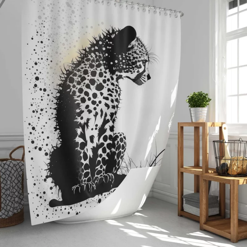 Close-Up of a Leopard Shower Curtain