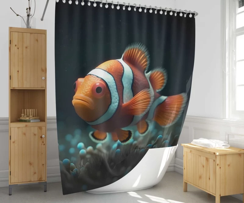 Clownfish in Aquarium Shower Curtain 1