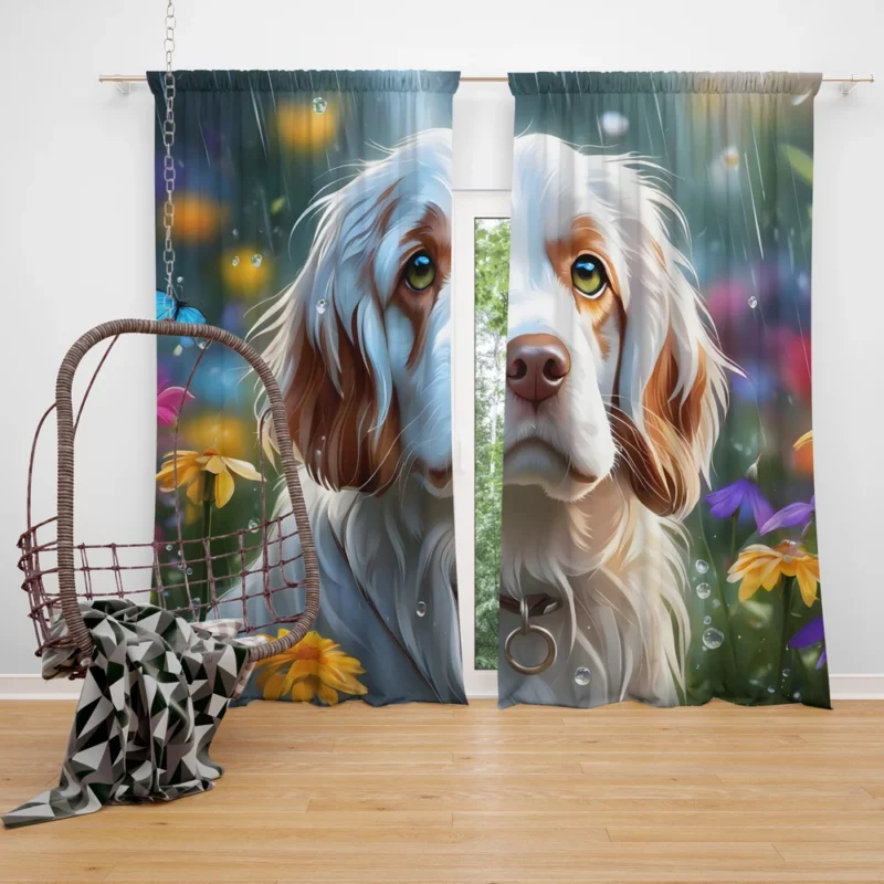 Clumber Spaniel Charm Teen Present Curtain