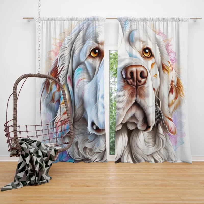 Clumber Spaniel Delight Teen Birthday Joy Curtain