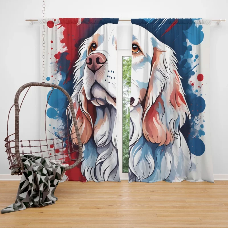 Clumber Spaniel Elegance Teen Stylish Companion Curtain