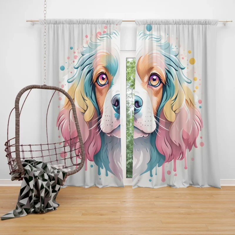 Clumber Spaniel Love Teen Heartfelt Gift Curtain